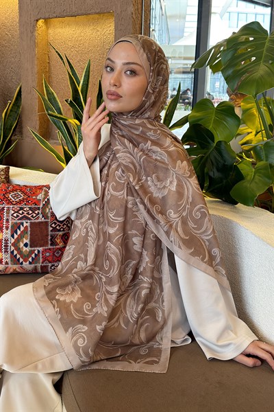 Etnik Desen Ferah Şal Camel