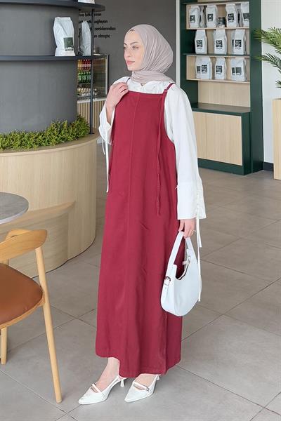 Gabardin Tesettür Jile Bordo