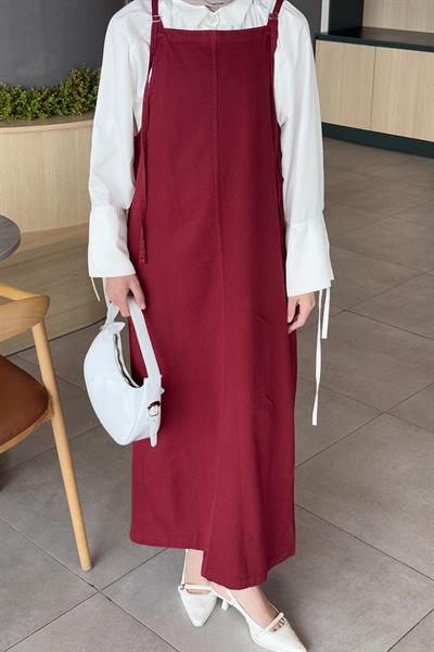 Gabardin Tesettür Jile Bordo