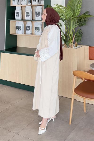 Gabardin Tesettür Jile Krem