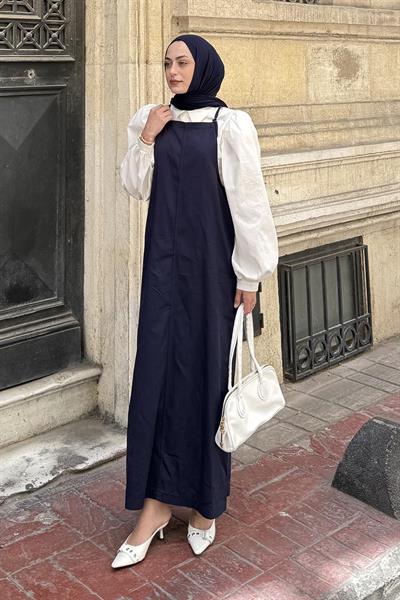 Gabardin Tesettür Jile Lacivert