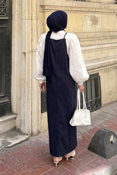 Gabardin Tesettür Jile Lacivert