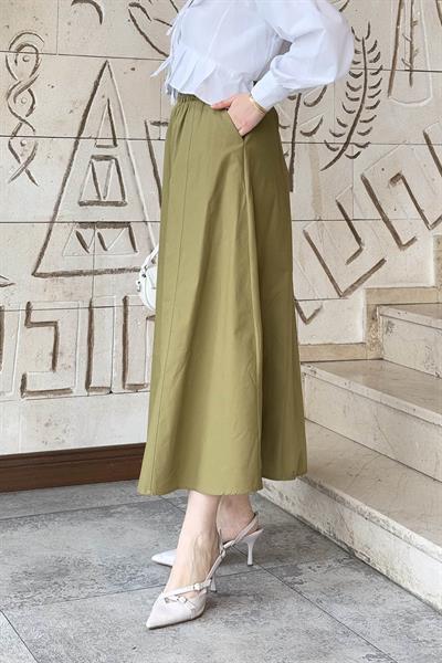 Kloş Tesettür Etek Haki