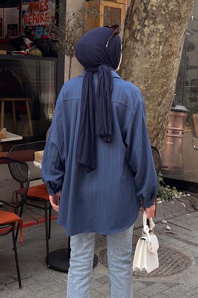 Kraşlı Gömlek İndigo