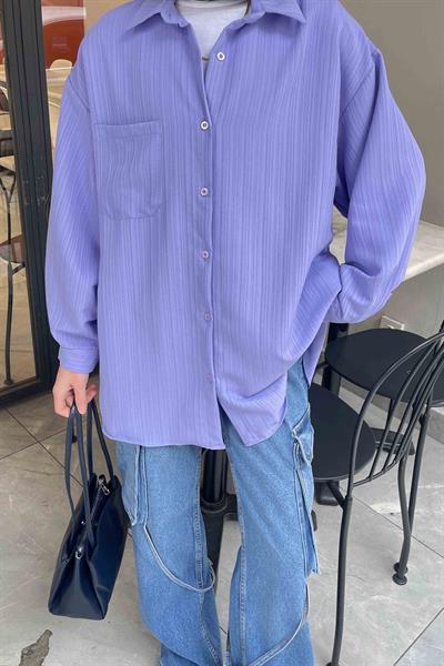 Kraşlı Gömlek Lila