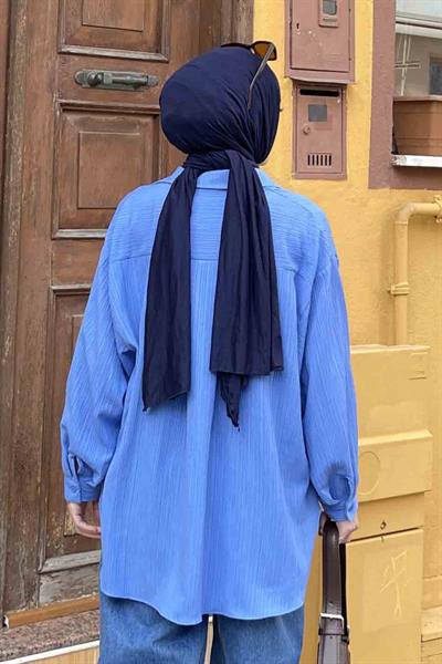 Kraşlı Gömlek Mavi