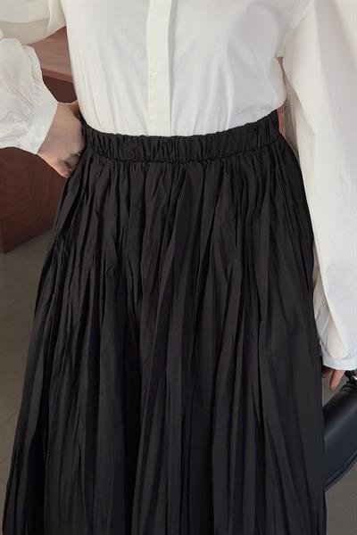 Kraşlı Tesettür Etek Siyah