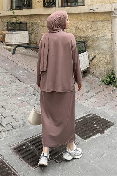 Kristal Etekli Takım Soft Kahve