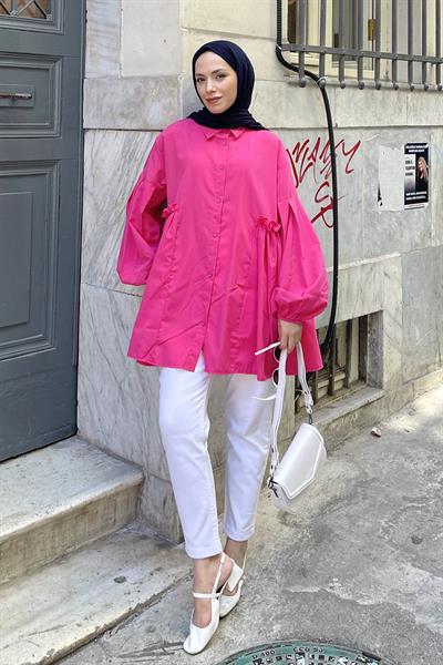 Lopez Balon Kol Tunik Fuşya