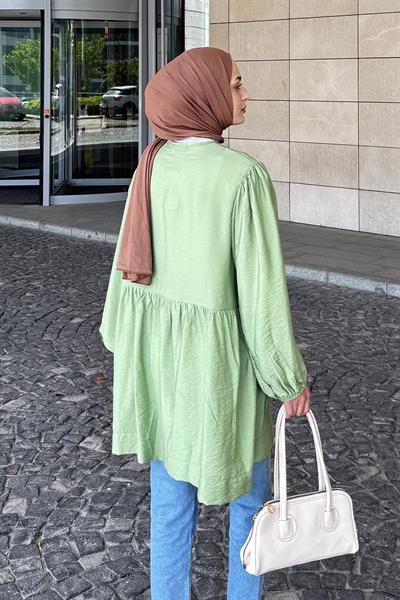 Ön Bağlamalı İki Parça Ceket Çağla Yeşili
