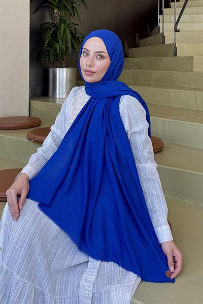 Organic Premium Şal Saks Mavisi