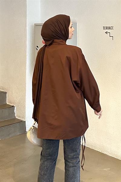 Oversize Gömlek Acı Kahverengi