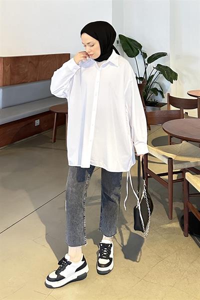 Oversize Gömlek Beyaz