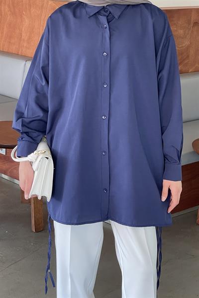 Oversize Gömlek Lacivert