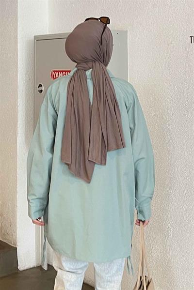 Oversize Gömlek Mint Yeşili