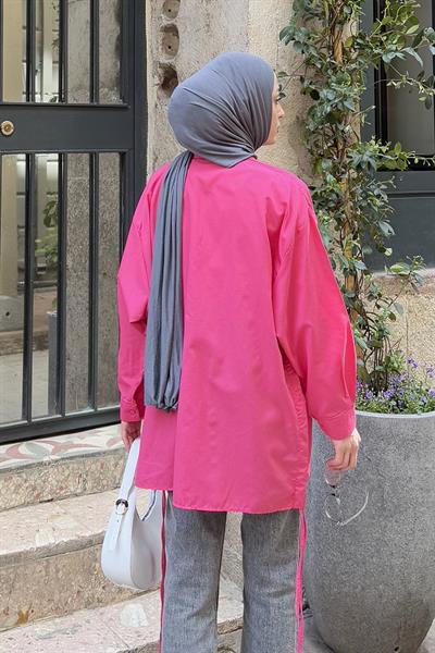 Oversize Gömlek Pembe