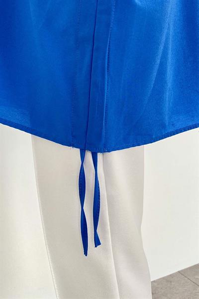 Oversize Gömlek Saks Mavisi