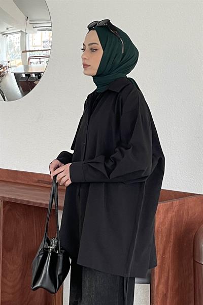 Oversize Gömlek Siyah