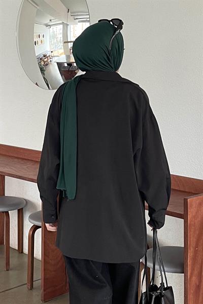 Oversize Gömlek Siyah