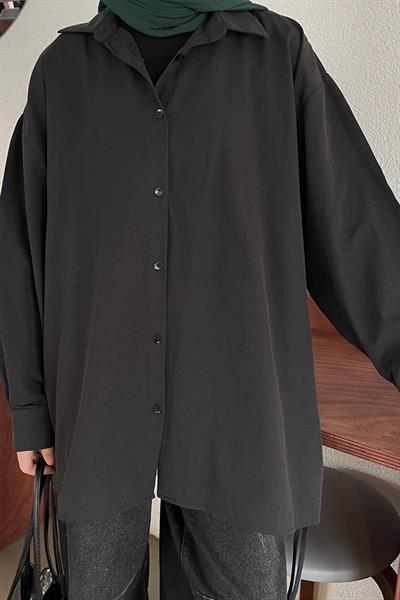 Oversize Gömlek Siyah
