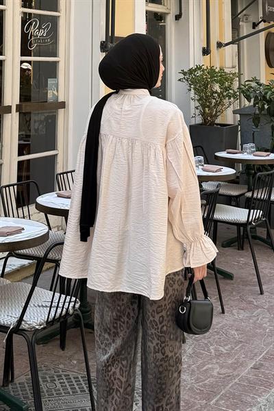 Roba Detaylı Tesettür Gömlek Bej