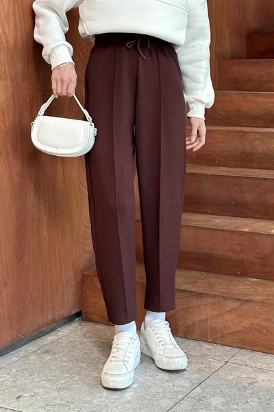 Şalvar Balon Modelli Eşofman Altı Acı Kahverengi