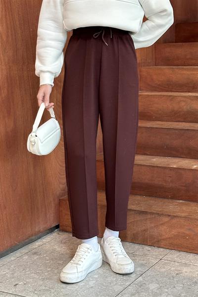 Şalvar Balon Modelli Eşofman Altı Acı Kahverengi