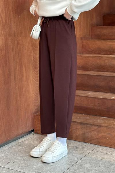 Şalvar Balon Modelli Eşofman Altı Acı Kahverengi