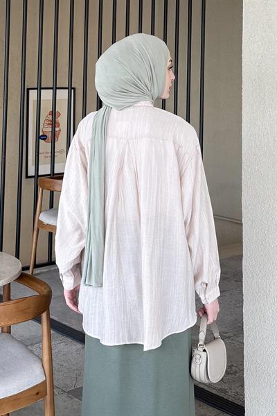 Siena Keten Tesettür Gömlek Taş