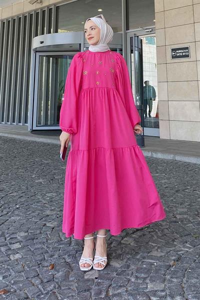 Yazlık Elica Elbise Pembe