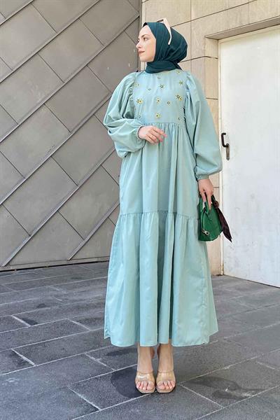 Yazlık Elica Elbise Mint Yeşili