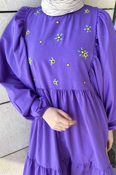 Yazlık Elica Elbise Mor