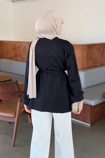 Yırtmaç Detaylı Sweat Lacivert