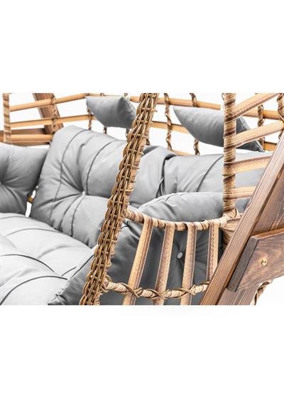 GİRNE ÇİFTLİ AHŞAP-RATTAN SALINCAK