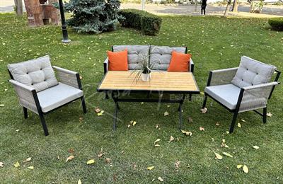 NAPOLİ 2Lİ MİNİ OTURMA GRUBU (KAHVE)