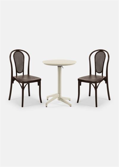 TİLİA BİSTRO SET MOON MASA KATLANIR Ø60 CM YUVARLAK - SOZO-C SANDALYE