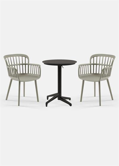TİLİA BİSTRO SET MOON MASA KATLANIR Ø60 CM YUVARLAK - EVA-P KOLTUK
