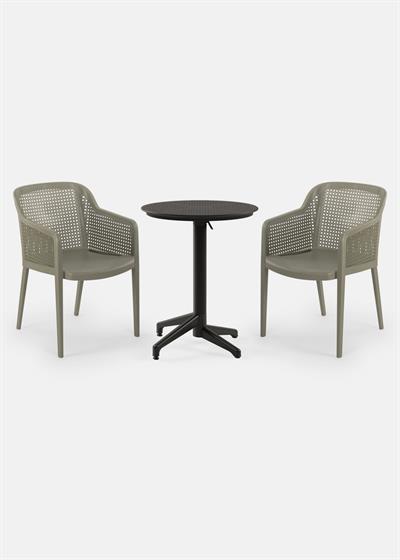 TİLİA BİSTRO SET MOON MASA KATLANIR Ø60 CM YUVARLAK - OCTA KOLTUK