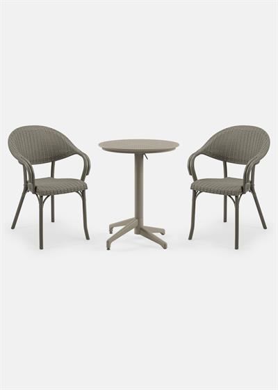 TİLİA BİSTRO SET MOON MASA KATLANIR Ø60 CM YUVARLAK - FLASH-R KOLTUK