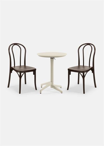 TİLİA BİSTRO SET MOON MASA KATLANIR Ø60 CM YUVARLAK - SOZO SANDALYE