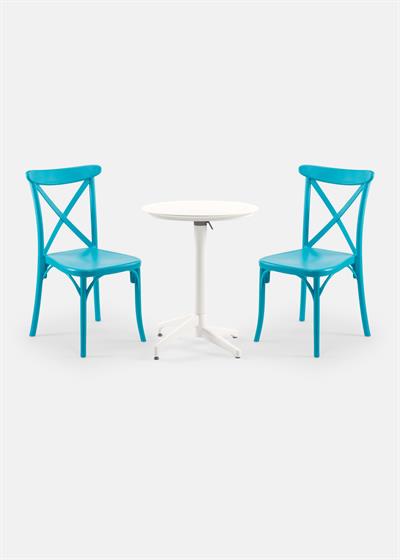 TİLİA BİSTRO SET MOON MASA KATLANIR Ø60 CM YUVARLAK - CAPRİ SANDALYE