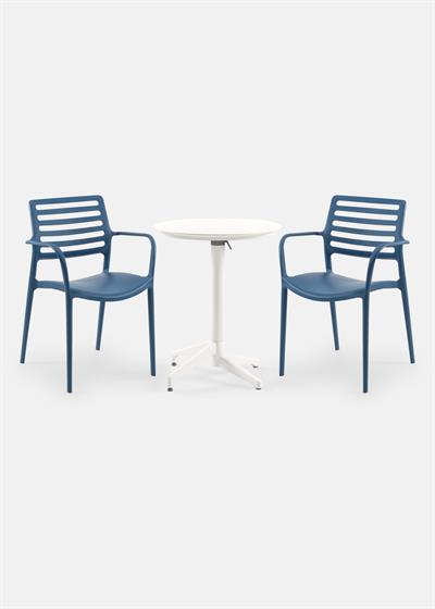 TİLİA BİSTRO SET MOON MASA KATLANIR Ø60 CM YUVARLAK - LOUİSE-XL KOLTUK