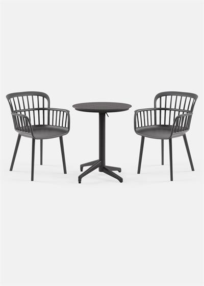 TİLİA BİSTRO SET MOON MASA KATLANIR Ø60 CM YUVARLAK - EVA-P KOLTUK