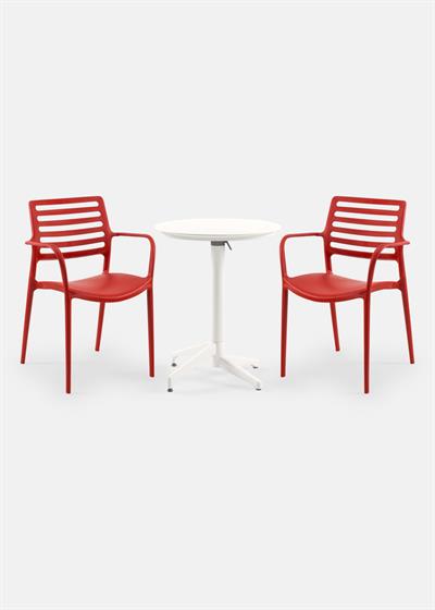 TİLİA BİSTRO SET MOON MASA KATLANIR Ø60 CM YUVARLAK - LOUİSE-XL KOLTUK