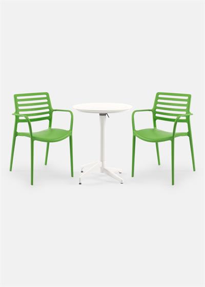 TİLİA BİSTRO SET MOON MASA KATLANIR Ø60 CM YUVARLAK - LOUİSE-XL KOLTUK