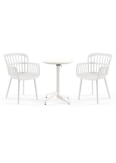 TİLİA BİSTRO SET MOON MASA KATLANIR Ø60 CM YUVARLAK - EVA-P KOLTUK