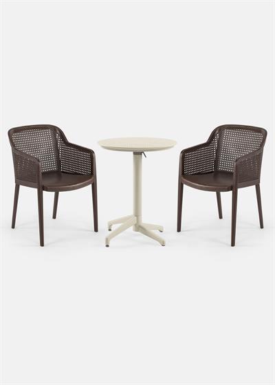TİLİA BİSTRO SET MOON MASA KATLANIR Ø60 CM YUVARLAK - OCTA KOLTUK