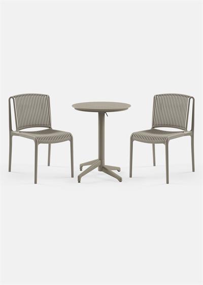 TİLİA BİSTRO SET MOON MASA KATLANIR Ø60 CM YUVARLAK - NES SANDALYE