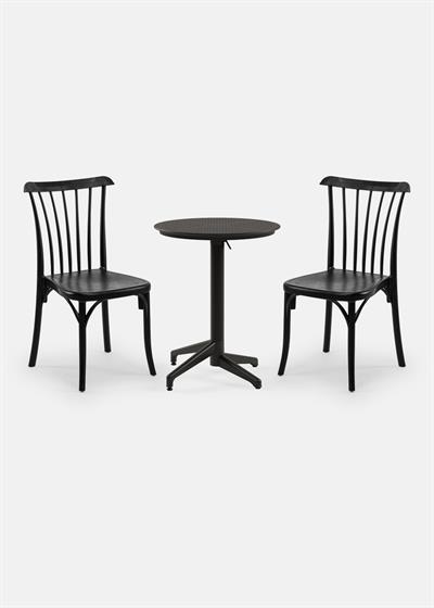 TİLİA BİSTRO SET MOON MASA KATLANIR Ø60 CM YUVARLAK - GOZO SANDALYE