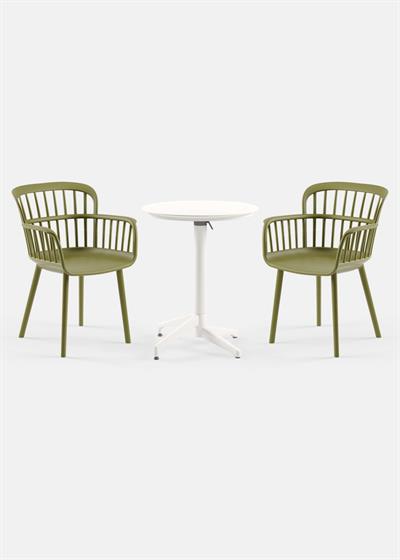 TİLİA BİSTRO SET MOON MASA KATLANIR Ø60 CM YUVARLAK - EVA-P KOLTUK